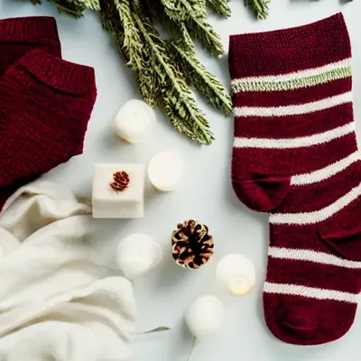 Yuletide Wool Walking Socks