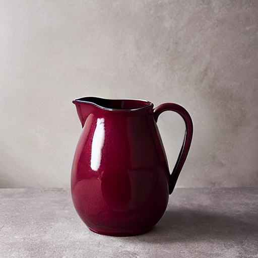 Hand-Thrown Cranberry Pitcher