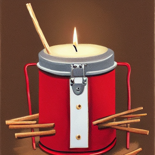 Tin Drum with Wooden Drumsticks