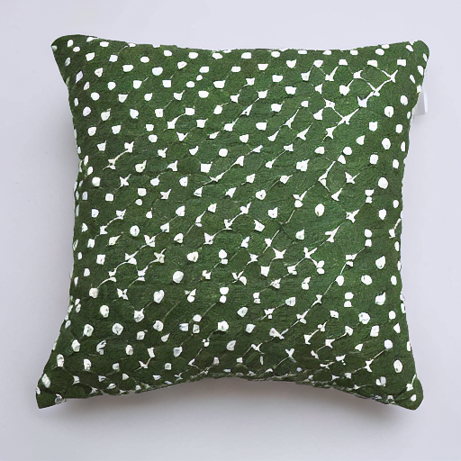 Evergreen Embroidered Cushion Cover