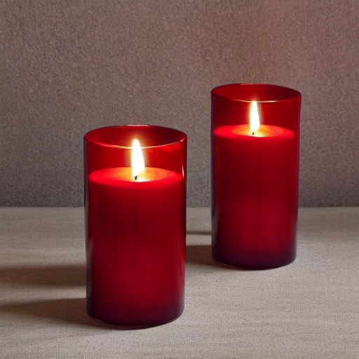 Cranberry Glass Candle Holders (Pair)