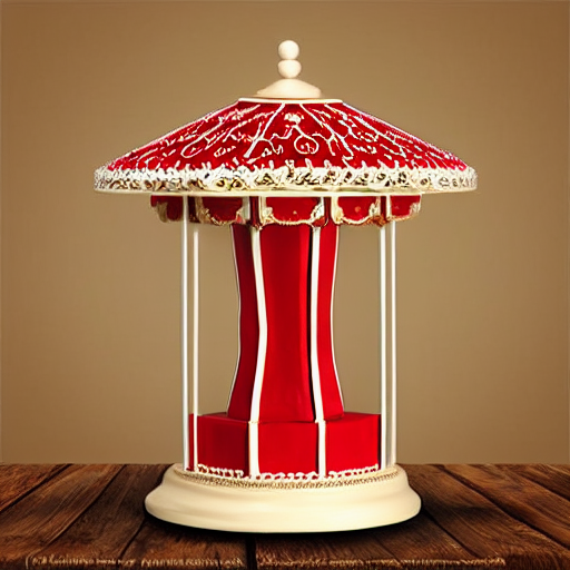 Painted Spinning Carousel Music Box