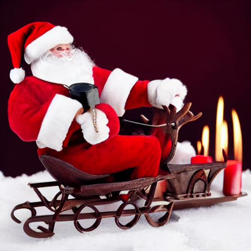 Tin Wind-Up Santa Sleigh thumbnail 3