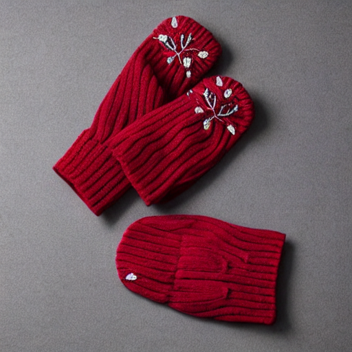Winter Rose Knitted Mittens 1 