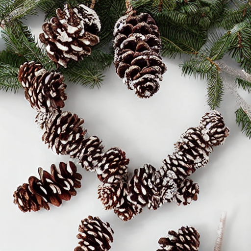 Frosted Pinecone Garland 1 