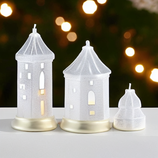 Candlelit Glass Village Scene 1 